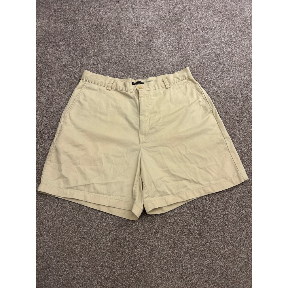 Dockers Recode Chino Shorts Womens 12 Tan Khaki Good Cotton Twill Flat Front